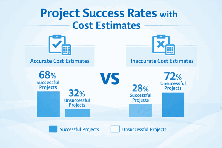 Comparison Chart Showing Project Success Rates With Accurate Vs. Inaccurate Cost Estimates